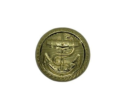 Button Naval Anchor Design Button Brass Gold 17 mm Sold Each