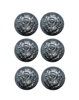 Button Thistle Chrome 19mm Medium Pack of 6 R819