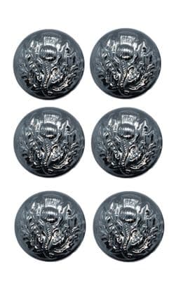 Button Thistle Chrome 25mm Large Pack of 6 R820