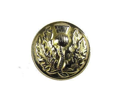 Gold R1499 Label Button Thistle Gold 19mm Medium Pack of 6 R1499