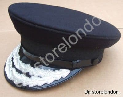 Cap,Navy Blue 2 Rows Silver Oak Leaf Peak R288