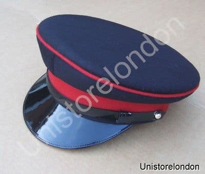 Cap,Navy Blue & Cherry Red Plain peak R579