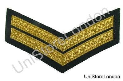 Chevron Corporal Gold on Green 150mm 2 Bars Wide R1393