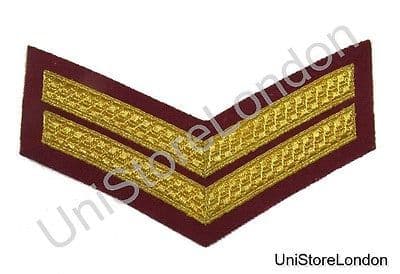 Chevron Corporal Gold on Maroon 150mm 2 Bars Wide R1389