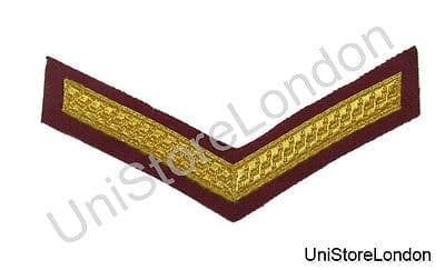 Chevron Lance Corporal Gold on Maroon  150mm Wide 1 Bar  R1388