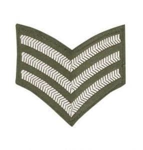 CHEVRON SERGEANT STRIPES CLOTH PATCH OLIVE GREEN R554