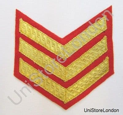 Chevron Sergeant Stripes Gold Red  100mm Wide 3 Bars R879