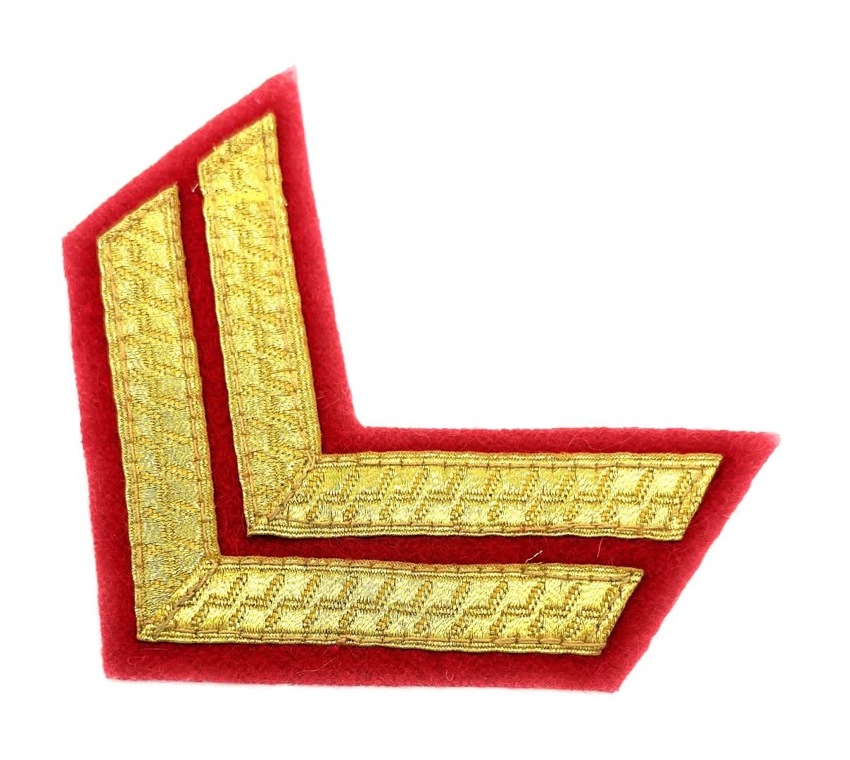 CHEVRONS STRIPES GOLD RED 2 BARS 100mm WIDE R1496