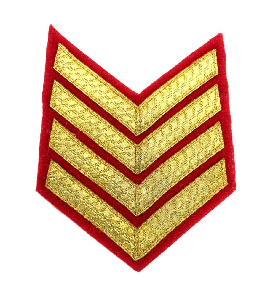 CHEVRONS STRIPES GOLD RED 4 BARS 100mm WIDE R533