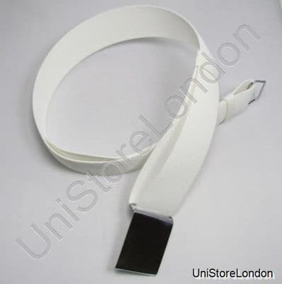 Courlene Belt White With Plain Chrome Buckle 2 Loops 57mm R521