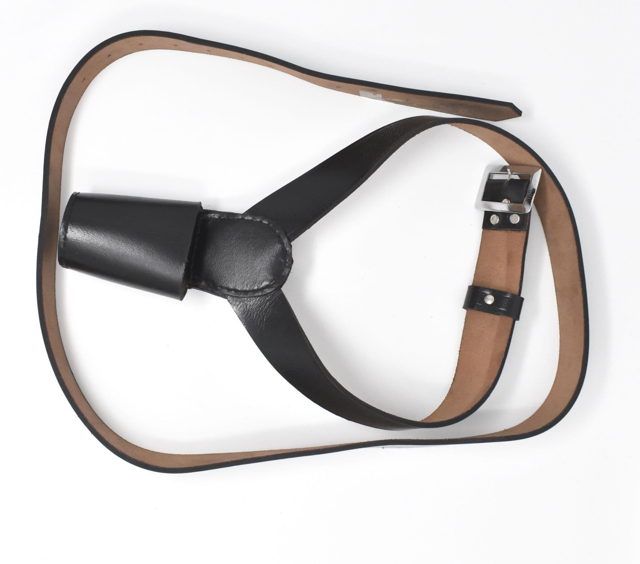 thumbnail interactive-video image 1 of Brown Left Shoulder Cross Belt / Flag Carrier – 76 Inch – Military Uniform Belt (R1934) 1 of 6
