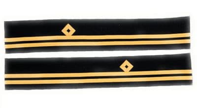 Cuff Braid 2 Rows Diamond Gold Wire Second Officer Second Mate Deck Sold Pair R1913