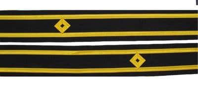 Cuff Braid Diamond Gold Second Officer Second Mate Deck Lieutenant-Lt Sold Pair R1918