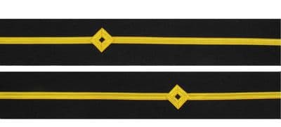 Cuff Braid Diamond Gold Wire Third Officer Third Mate Sub Lieutenant SLt Sold Pair R1917