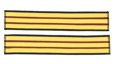 Cuffs Braid Lace 3 x 1/2 inch Silky Yellow bars 330mm Long on black cloth