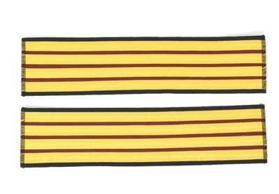 Cuffs Braid Lace  4 x 1/2 inch Silky Yellow bars 330mm Long on black cloth