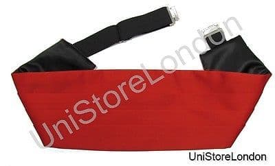 Cummerbund Pleated Polyester Satin Military Army Red R1357