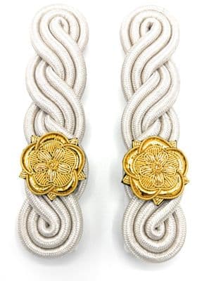 Deputy Lieutenant Male English Rose Triple Twist Epaulettes Sliver Gold