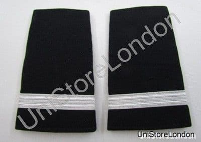 Epaulette 1 Silver Bar Black Cloth R846