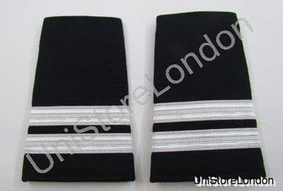 Epaulette 2 Silver Bars Black Cloth R847