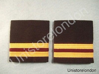 Epaulette 2 X1/4 inch Gold 1 Bar Maroon Airline 0236