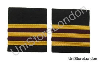 Epaulette 3 X1/4 inch Gold 2 Bars Maroon Airline R235