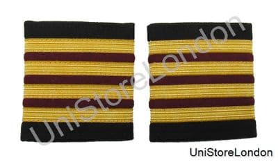 Epaulette 4 X1/4 inch Gold 3 Bars Maroon Airline 0234
