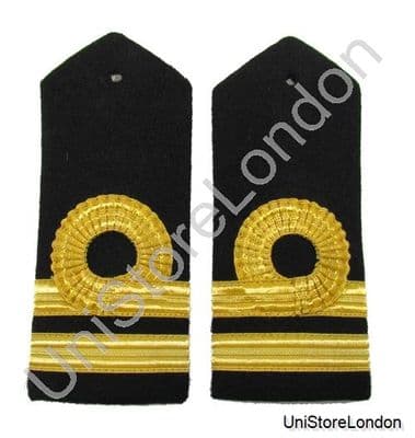 Epaulette Curved hard  1 curl, 1 bar gold, Navel 0175