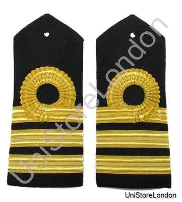 Epaulette Curved hard  1 curl, 2 bar gold, Navel 0176