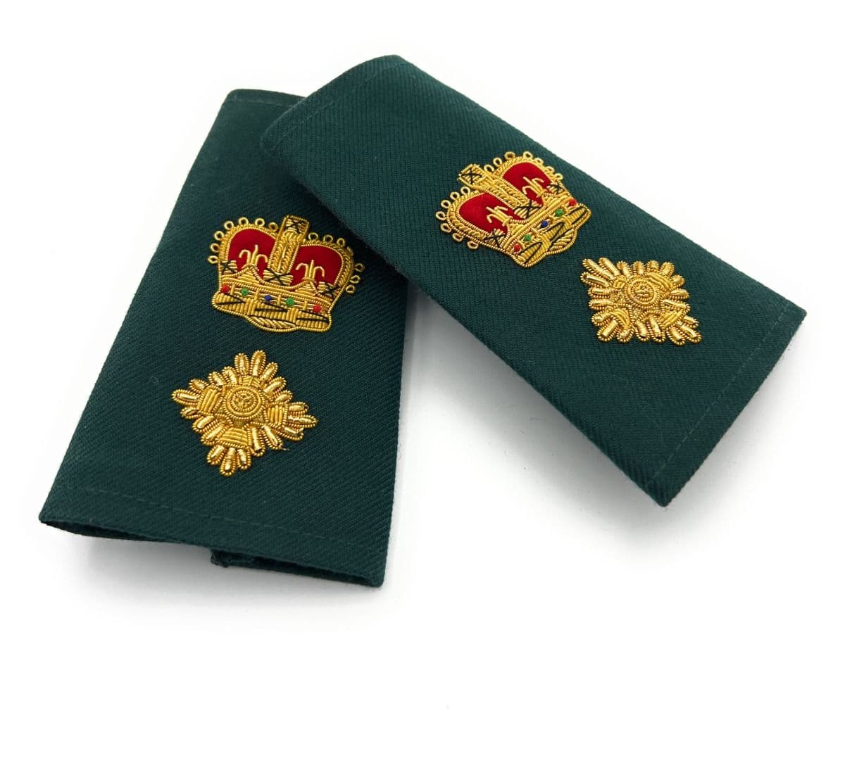 Colonel Rp Star Epaulette Green Slip on Gold Crown Star Lieutenant Colonel