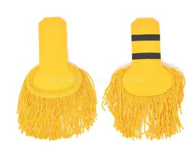 Epaulette Marching Band Shoulder Boards with Fringe in Silk Yellow R 1420