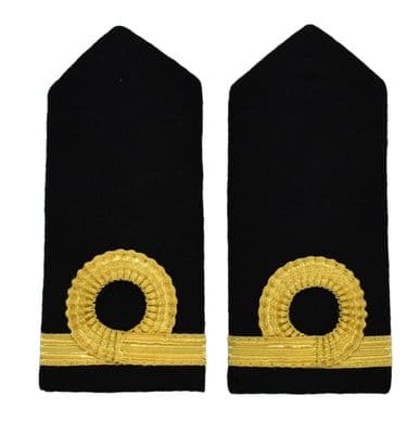 Epaulette Merchant Navy Third Officer Third Hard Curved Round Curl 1 Bar