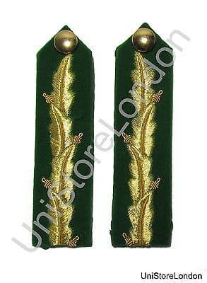 Generals Service Dress Oak leaf Gorgets Green 4 1/2'' Long Sold Pair R1490