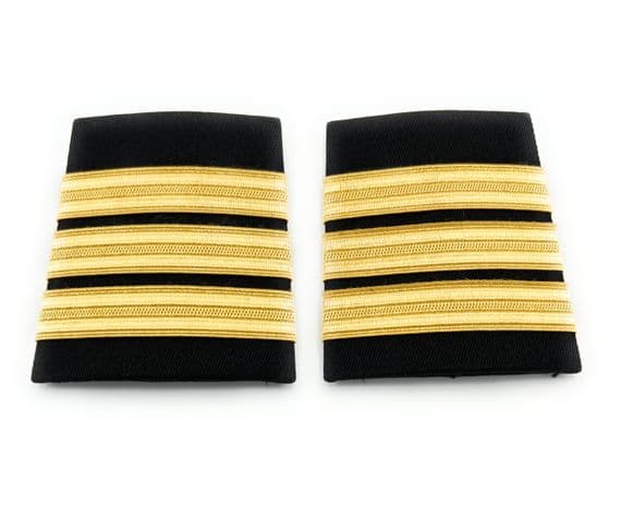 Gold Strips Epaulettes First Officers Co-Pilots R2801