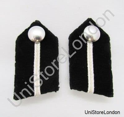 Gorget Collar Patch Black Silver Russia Braid L 2 1/2'' Clip at Back R1127