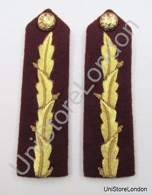 Gorget Collar Patch Maroon Gold Leaf L 4 3/4' ' General Officers R852