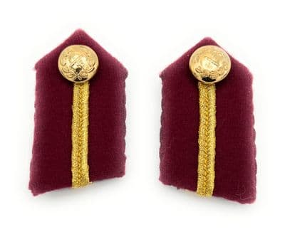 Gorget Collar Staff Gorget Patches Maroon with Gold Russia Braid L2'' R865