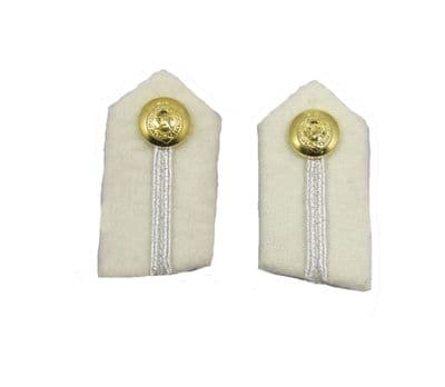 Gorgets White with White Russia Braid Clip on Sold as Pair  R1573