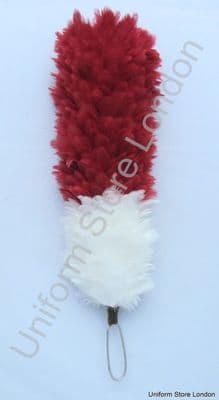 Hackles Plumes Red White 13.5 Inch
