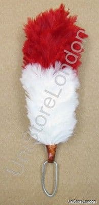 Hackles Plumes Red White 6 Inch R878