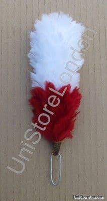 Hackles Plumes White Red 6 Inch R940