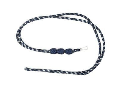 Lanyard Blue White Double Cord with chrome clip 92 CMS