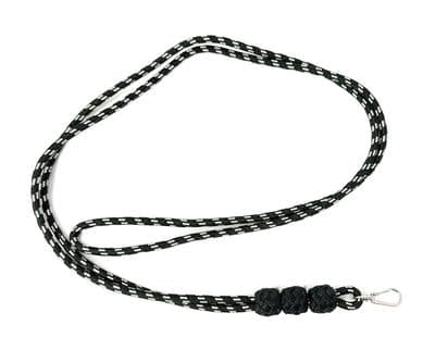 Lanyard Dark Green White Double Cord with clip 92 CMS