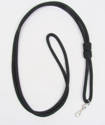 Lanyard DoubleCord  Black with Chrome Hook R1609