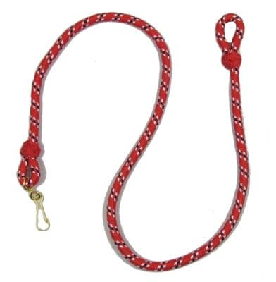 Lanyard Red with White & Dark Blue Flack 74cm Gold Hook R1799