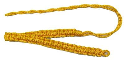 Lanyard Shoulder Cord Lanyard Pleated British Army Silk Yellow R1843