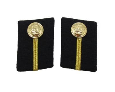 Lapel Collar Badge Gold on Black Midshipman With MN Button MCA-ES-11