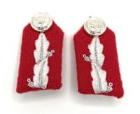 Lord-lieutenant Gorgets  Small with clip on silver oakleaf embroidery Crown  button