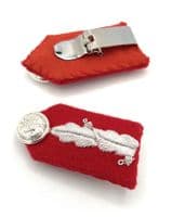 Lord-lieutenant Gorgets  Small with clip on silver oakleaf embroidery Crown  button