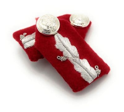 Lord-lieutenant Gorgets  Small with clip on silver oakleaf embroidery Crown  button